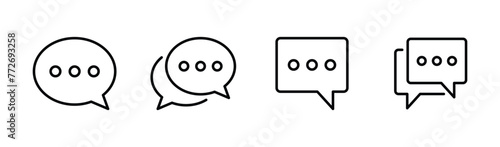 chat icon set. Speech bubble icon vector	 photo