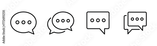 chat icon set. Speech bubble icon vector	