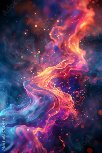 Captivating Cosmic Fluid Dance in Pastel Dreamscape - Ethereal 3D with Cinematic Prime Effect