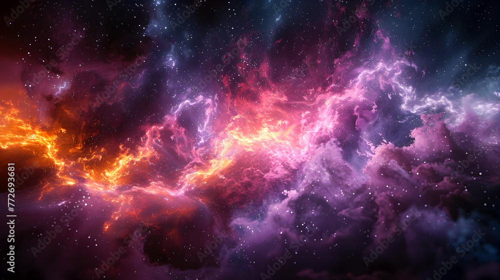 Cosmic Odyssey:Unveiling the Enchanting Interplay of Dark Energy and the Expanding Universe through Vibrant Interstellar Visuals