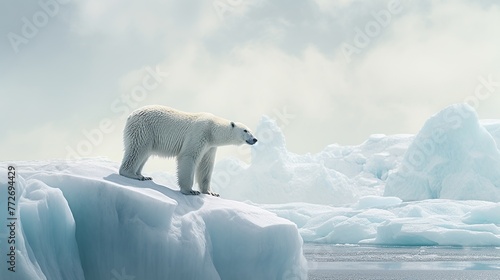 Polar bear (Ursus maritimus) on the ice floe