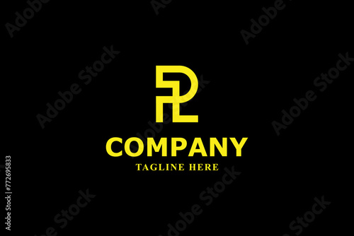 letter p r l monogram modern minimal logo