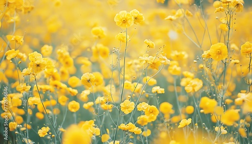 A close-up image of a rapeseed landscape