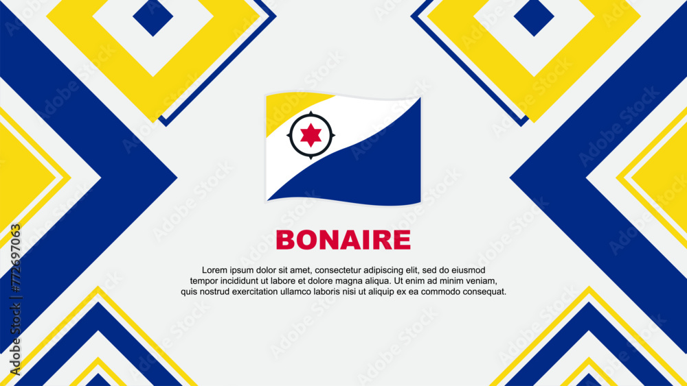 Bonaire Flag Abstract Background Design Template. Bonaire Independence Day Banner Wallpaper Vector Illustration. Bonaire Independence Day