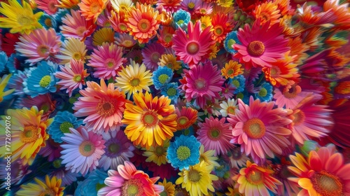 Vivid blooms exploding into a magical display of colorful flower patterns.