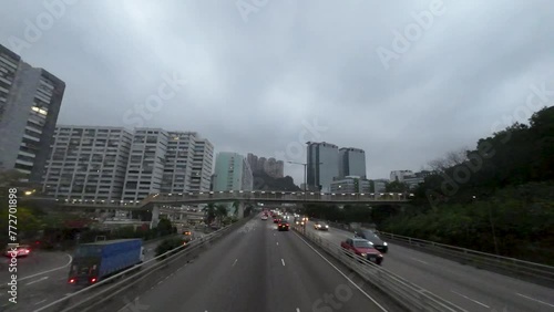 Tsuen Wan Road is a major expressway in Tsuen Wan Feb 17 2024 photo