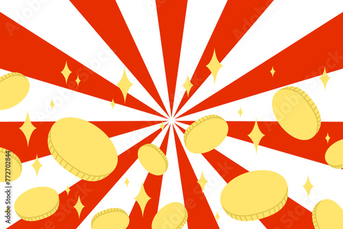 コインと放射線のイラスト