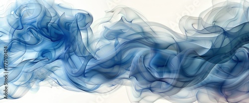 Blue Smoke On White Background, Background Banner HD