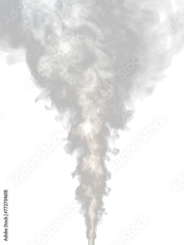 Effect of rising white smoke isolated on a transparent background