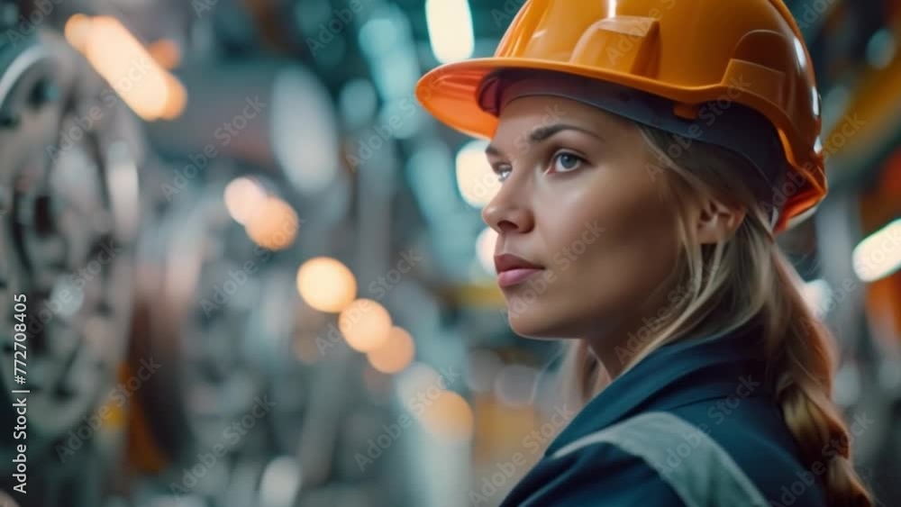 A female petroleum engineer working in a large oil production industry is inspecting an industrial pipeline in an upstream oil and gas production facility in the background. A female petroleum engineer working in a large oil production industry is inspecting an industrial pipeline in an upstream oil and gas production facility in the background.