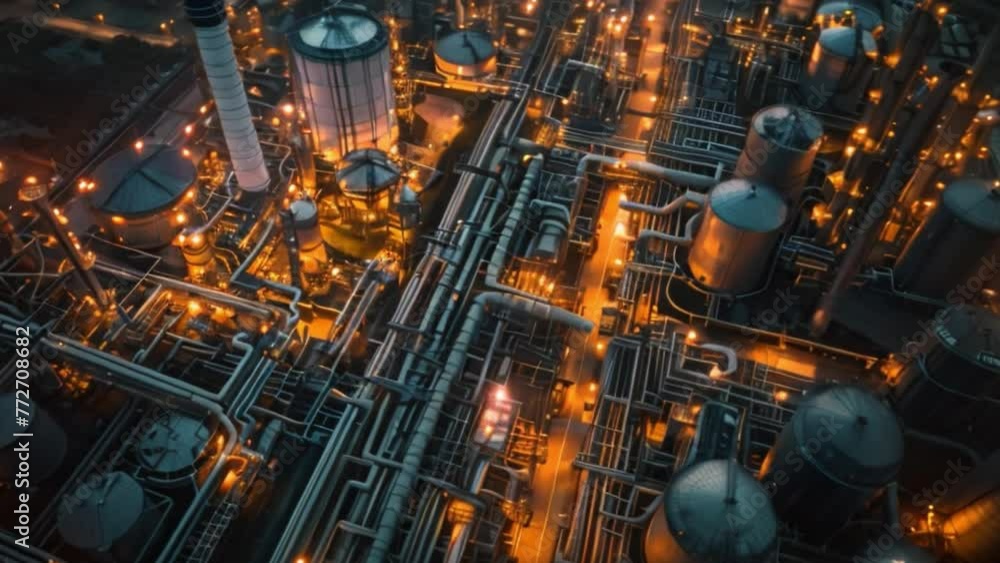 An oil depot, an oil refinery, and a truck transporting fuel and gasoline. A tank farm store chemical petroleum petrochemical refinery products at the oil terminal. An oil depot, an oil refinery, and a truck transporting fuel and gasoline. A tank farm store chemical petroleum petrochemical refinery products at the oil terminal.