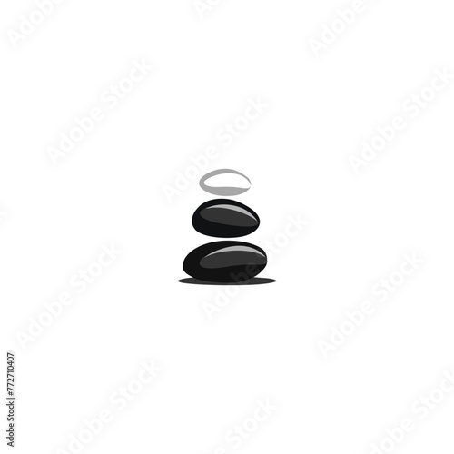 zen stone vector emblem illustration stacked stone balancing logo design