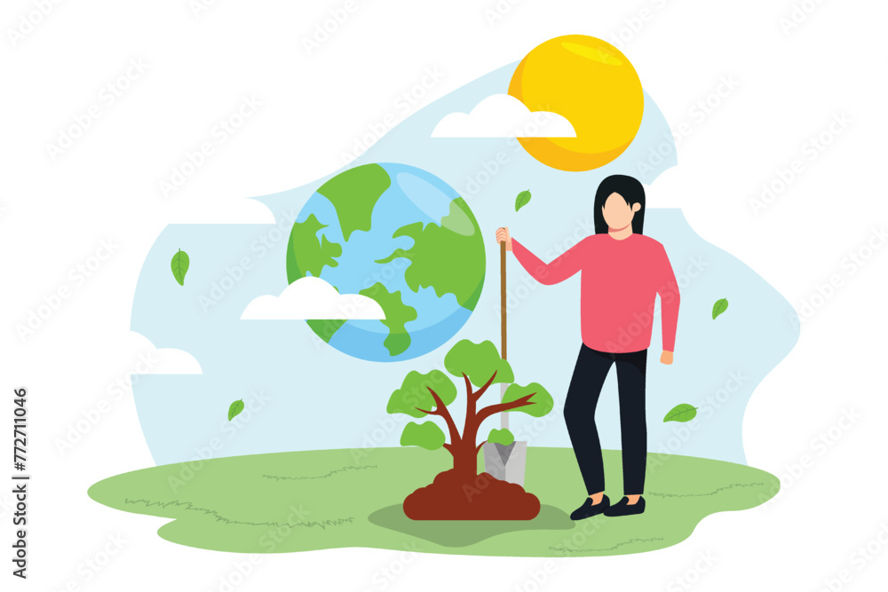Earth Day Flat Illustration Design