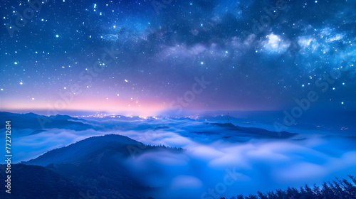 natural scenery with a beautiful night sky © k design