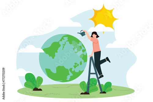 Earth Day Flat Illustration Design