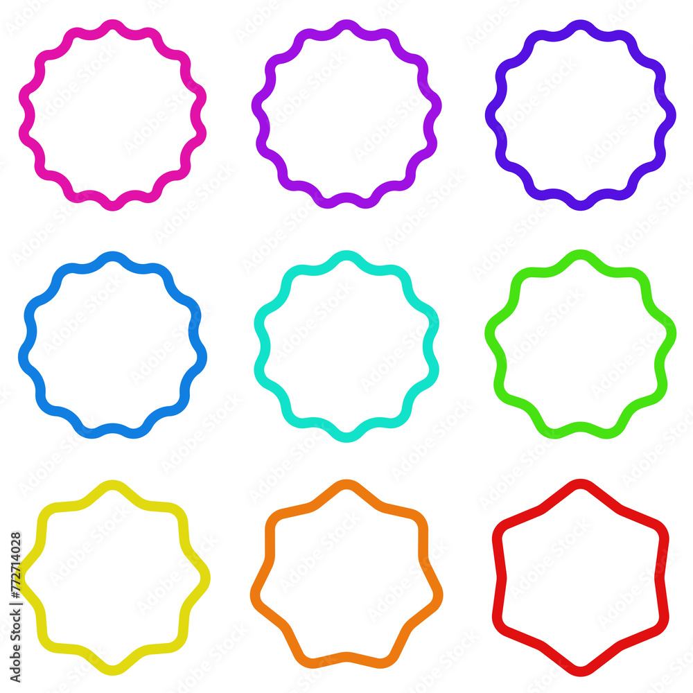 Geometrical design stars labels shapes elements on transparent background