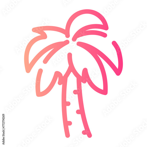 palm tree Line Gradient Icon