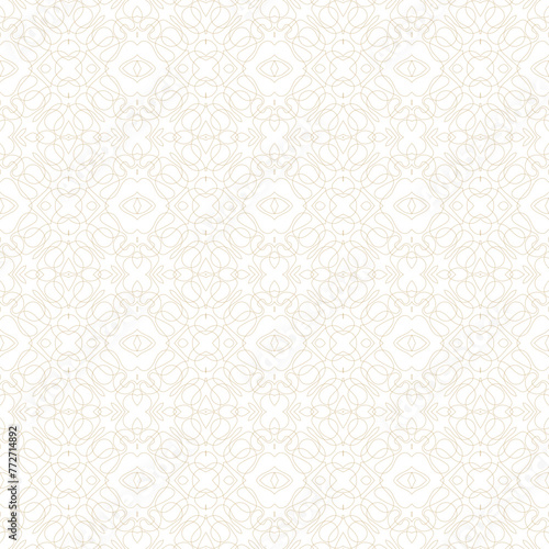 Golden abstract seamless pattern of wallpaper and fabric background.