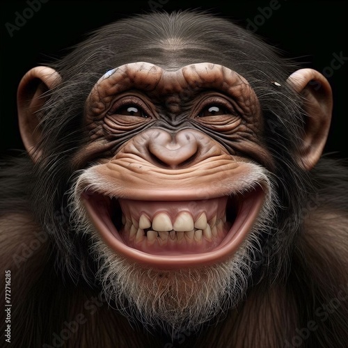 Funny chimpanzee smiling © miguelovalle