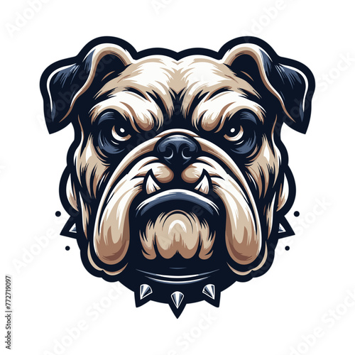 angry bulldog head vector