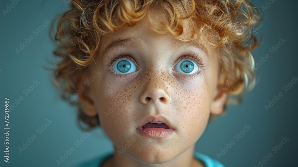A child's wide-eyed fear at a scary story A child's wide-eyed fear at a scary story