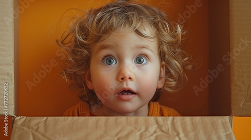 A toddler's look of surprise at a jack-in-the-box