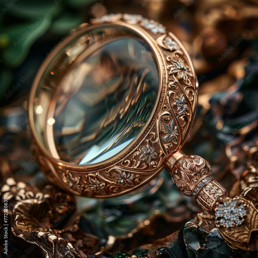 a magnifying glass revealing its intricate design and high-quality craftsmanship