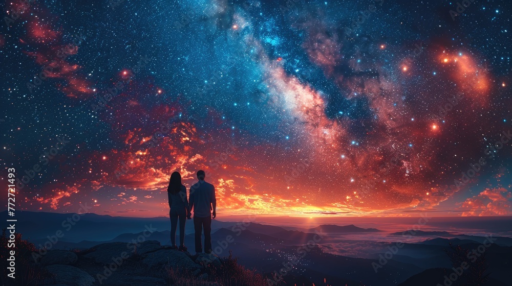 Two people sharing a moment while watching the stars