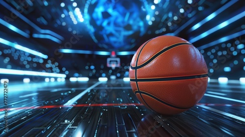 Basketball  Physical education and sports, Education concept, futuristic background photo