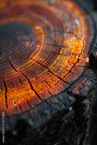 Closeup of a tree growth ring