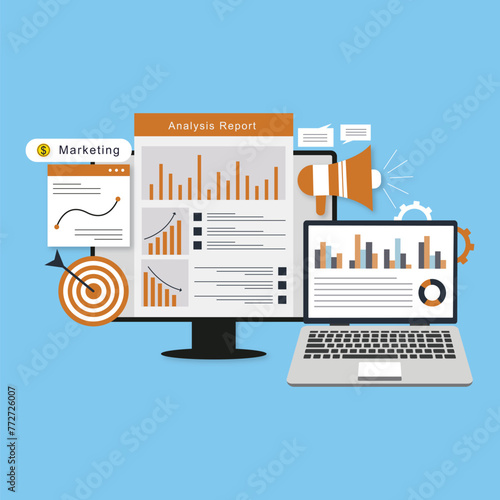 Business audit and financial research. Auditor doing systematic control of expenses, estimate of budget, corporate documents, accounting process flat vector illustration. Finance, calculation 