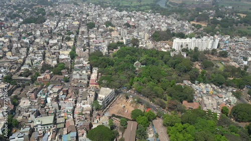 Town Hall museum wide to closeup bird eye view in kolhapur in Maharashtra photo