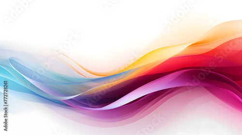 A colorful wave with a white background. The colors are bright and vibrant, creating a sense of energy and excitement. The wave appears to be flowing and dynamic, suggesting movement and change © IrisFocus