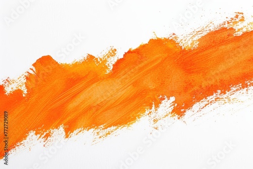 an orange watercolor paint color against white background photo