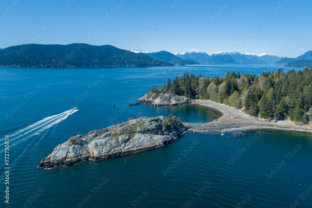 Fototapeta premium Aerial shot of Whytecliff Park in West Vancouver, British Columbia.