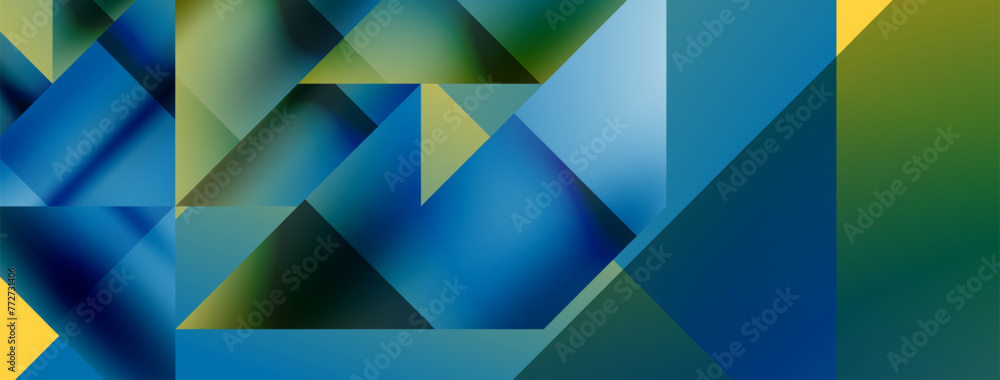 Vivid abstraction unfolds. Triangles in seamless harmony, composing dynamic geometric backdrop. Interplay of angles and hues forms captivating tapestry, evoking modernity and artistic allure Vivid abstraction unfolds. Triangles in seamless harmony, composing dynamic geometric backdrop. Interplay of angles and hues forms captivating tapestry, evoking modernity and artistic allure