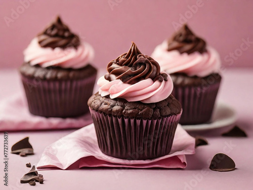 chocolate cupcake with icing