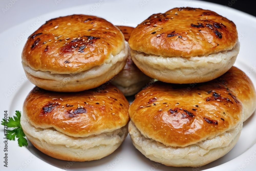 Chinese Hamburgers (Roujiamo) These are meat-filled buns, often containing shredded pork or beef