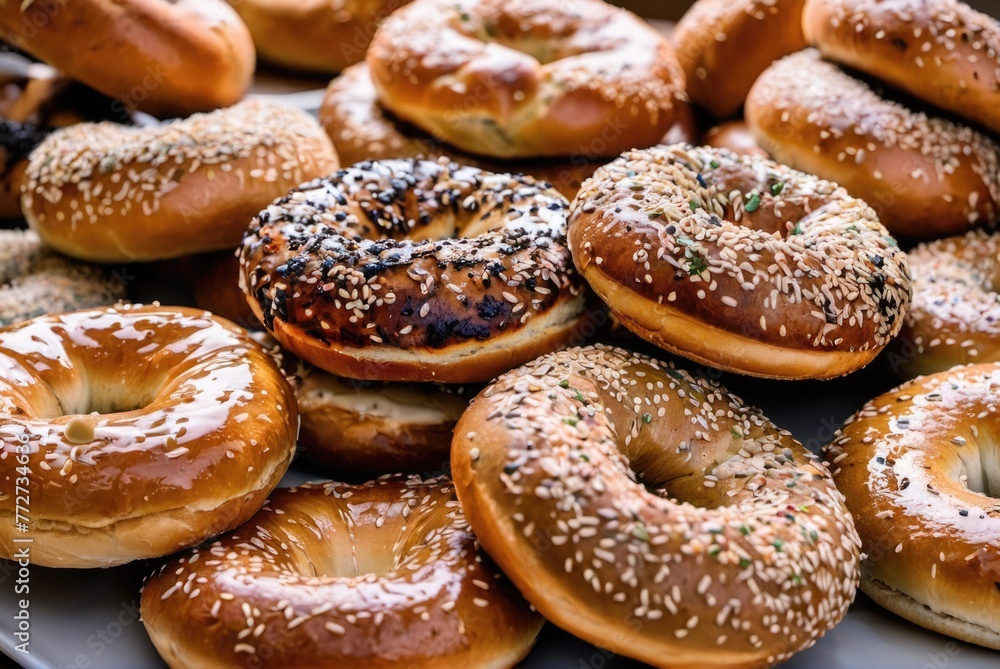 Montreal-Style Bagels Smaller, sweeter, denser, and thinner than New York-style bagels, usually boiled in honey-sweetened water and baked in wood-fired ovens