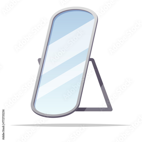 Standing mirror vector isolated illustration