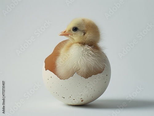 cute little chick coming ou...