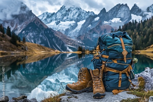 Hiking in the mountains wit...