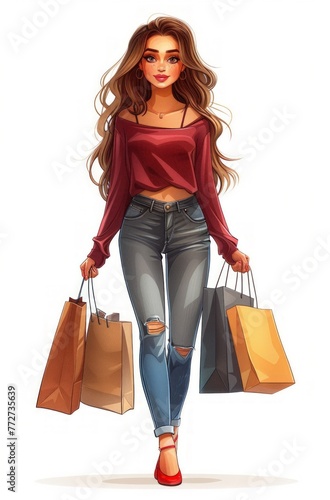 woman on a shopping spree