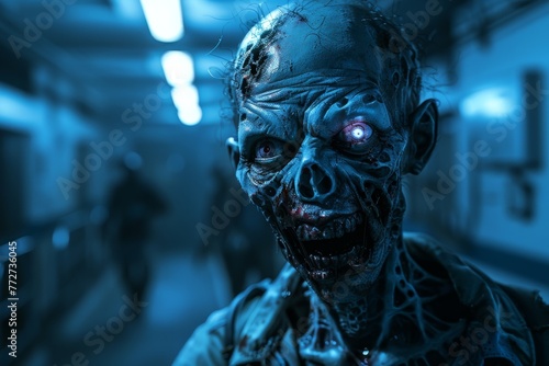 Zombies  Reanimated corpses that feed on the living, Fantasy creature, futuristic background photo