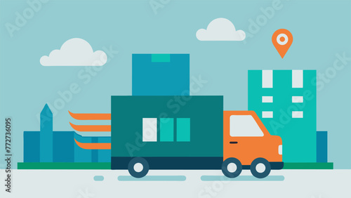 A shot of a delivery truck leaving the factory with a Delivered to Our Customers with Care logo emphasizing the personalized service that comes