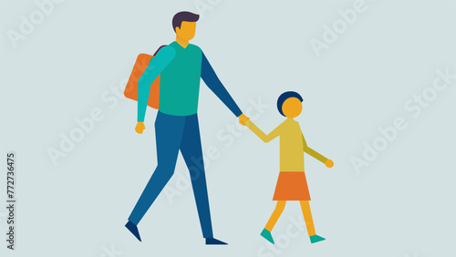 As a parent holds their childs hand while walking to school a deep connection and bond between them is evident strengthening the childs sense