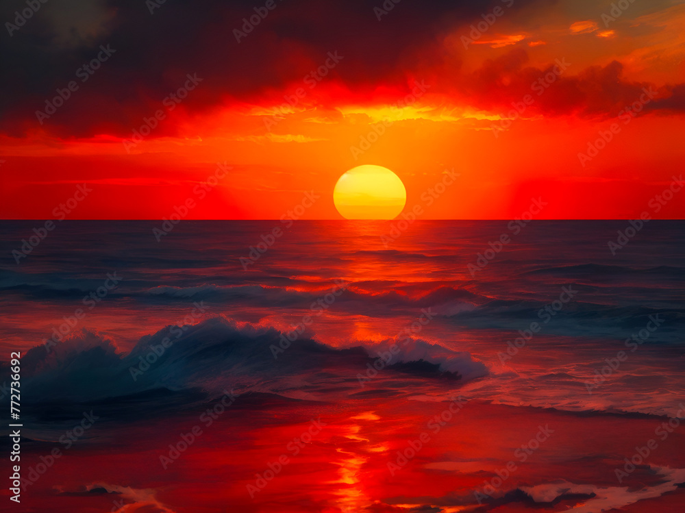 sunset over the sea