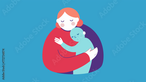 A sketch of a person hugging their inner child representing the importance of selfcompassion and addressing ones own attachment needs before