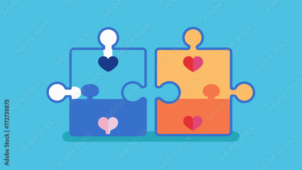 A puzzle with missing pieces that have been reunited representing the reconciliation between siblings. A puzzle with missing pieces that have been reunited representing the reconciliation between siblings.