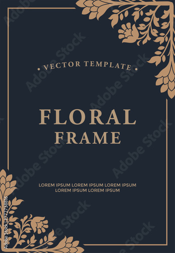 floral frame border vintage Vector ornament invitation greeting card template 1.eps